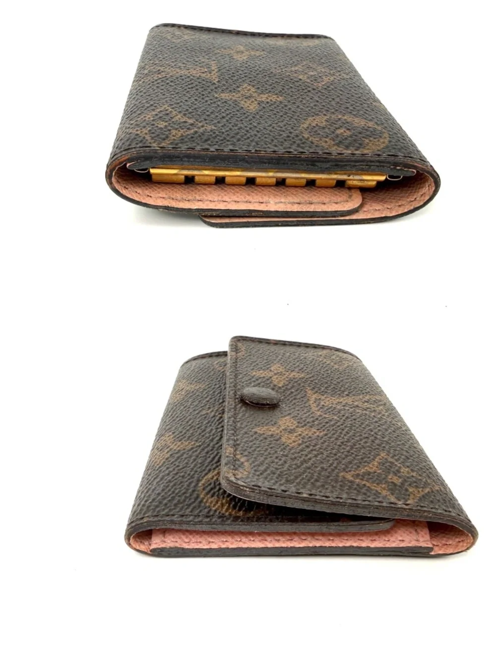 LOUIS VUITTON Monogram 6 Key Holder Case Brown Pink